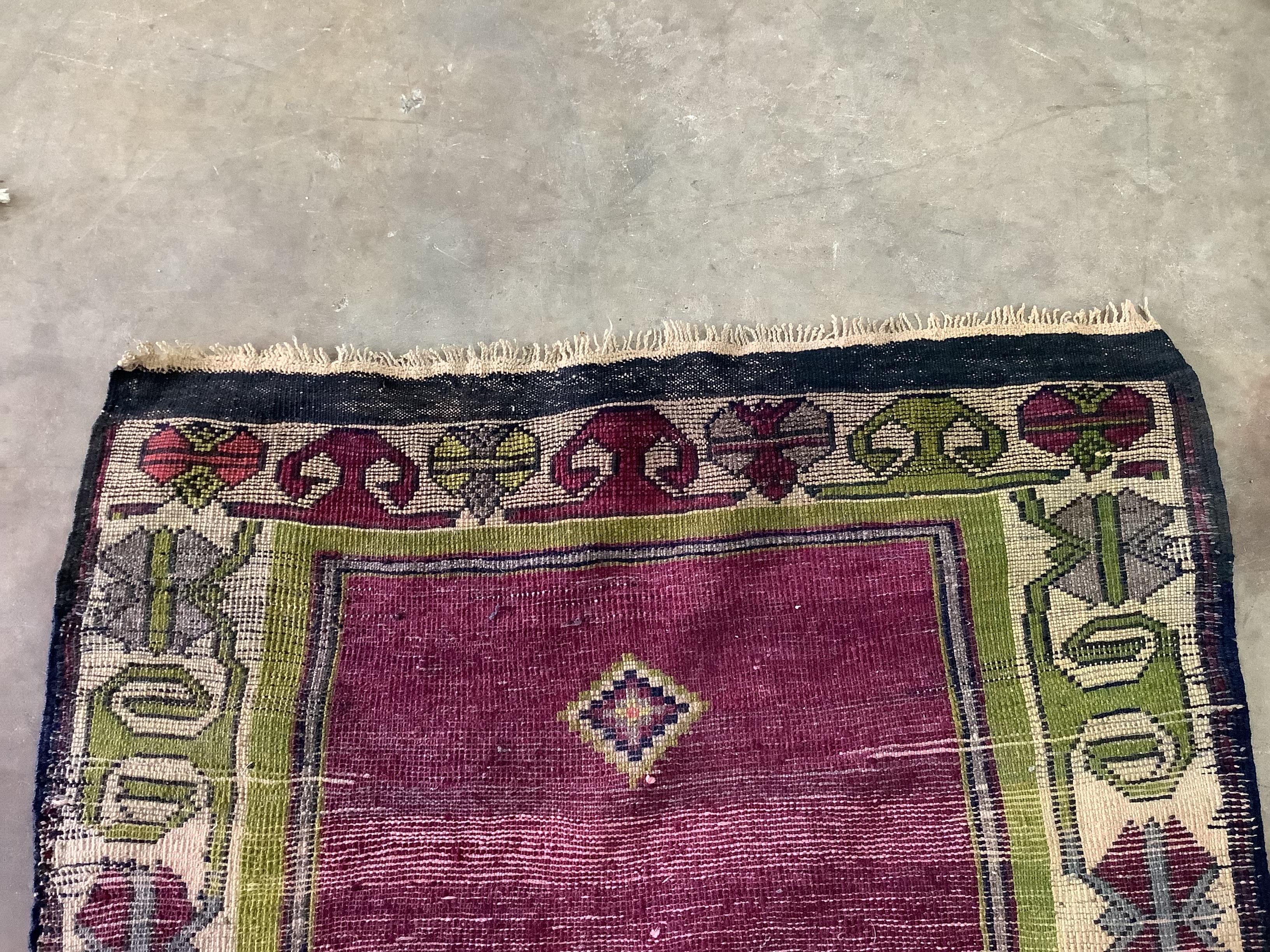 A Turkish prayer rug, 130 x 91cm together with a North West Persian style rug